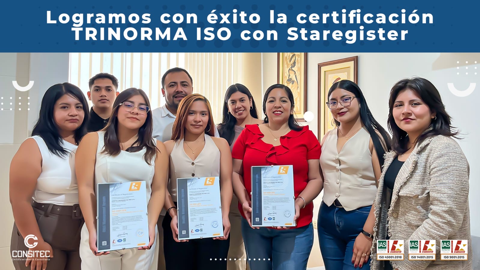 Equipo Consitec certificación TRINORMA ISO