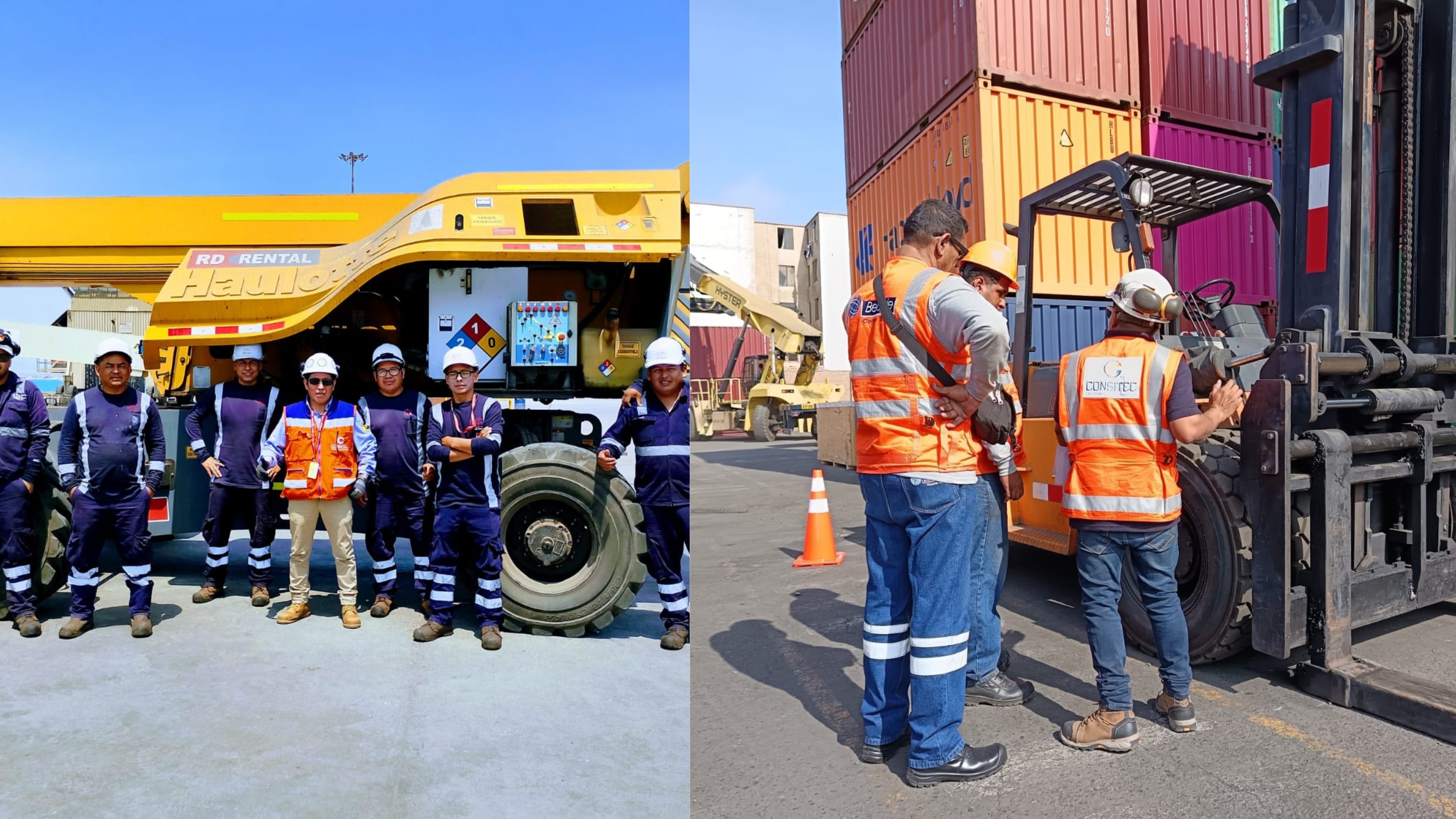 Equipo de inspectores Consitec realizando inspección técnica de equipos industriales